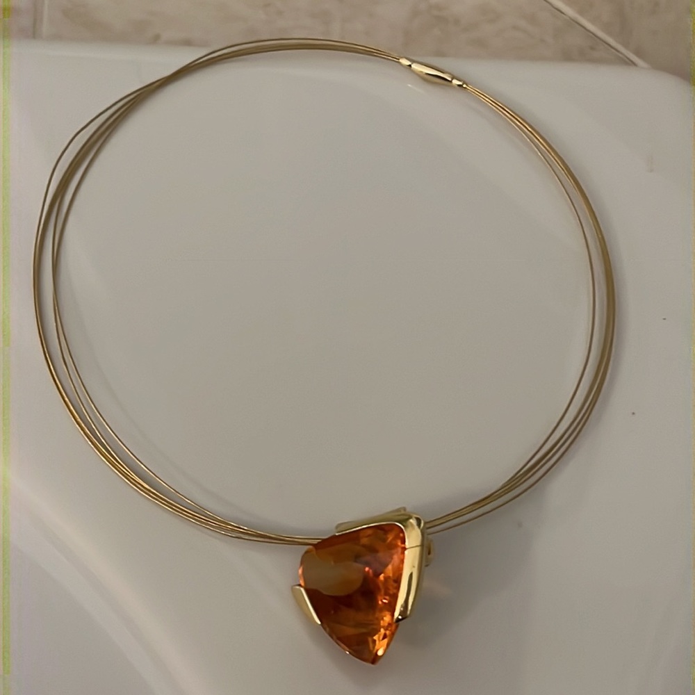 Rinaldo Gavello 18 karat gold and huge citrine pendant - Picture 12 of 12